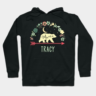 Tracy Name Gift Floral Personalized Mama Bear Hoodie